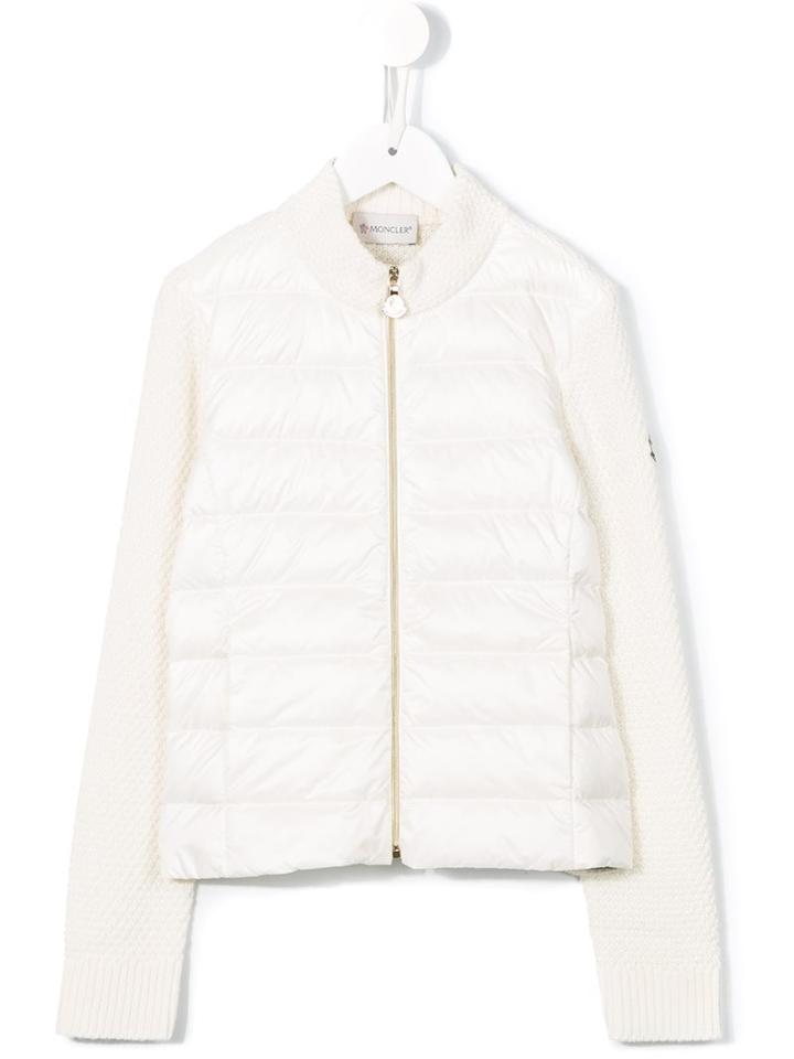 Moncler Kids Padded Front Jacket, Girl's, Size: 10 Yrs, White