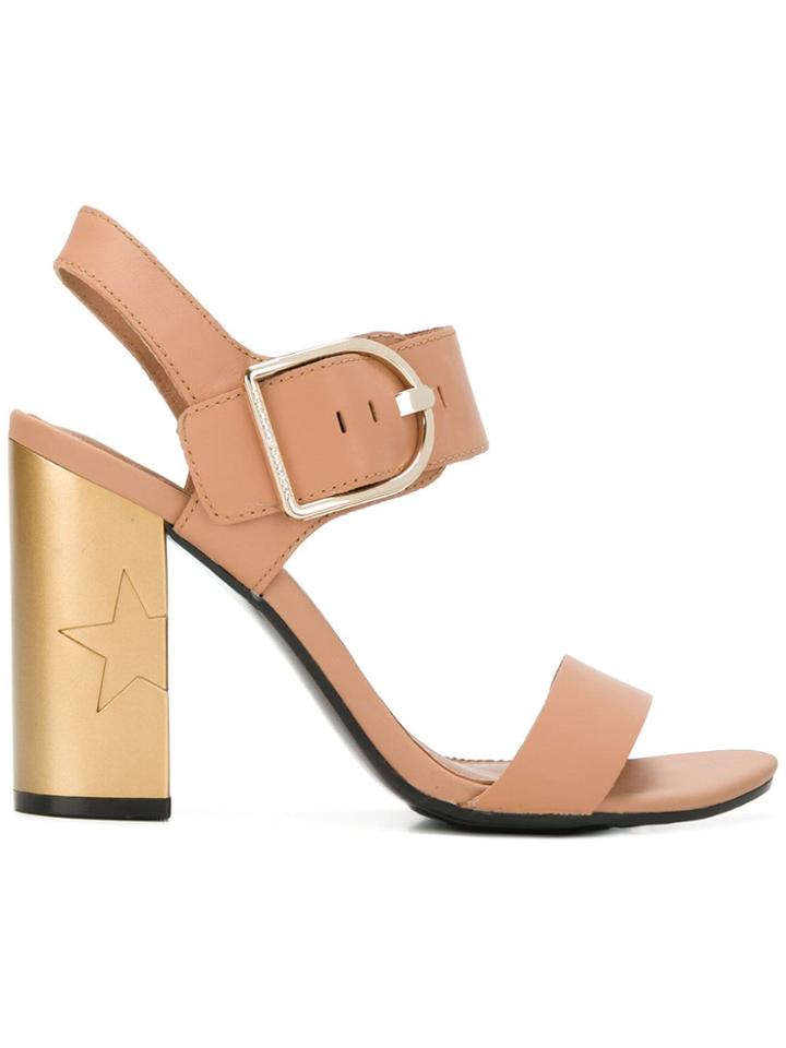 Tommy Hilfiger Star Embossed Heel Sandals - Neutrals