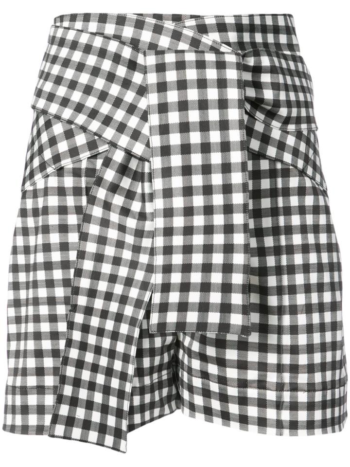 Silvia Tcherassi Sellia High Waisted Gingham Shorts - Black