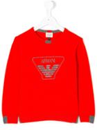 Armani Junior - Logo Print Sweatshirt - Kids - Cotton/wool - 7 Yrs, Yellow/orange