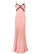 Moschino Camisole Flared Maxi Dress - Pink & Purple