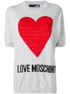 Love Moschino Heart-embellished Knit Top - Grey