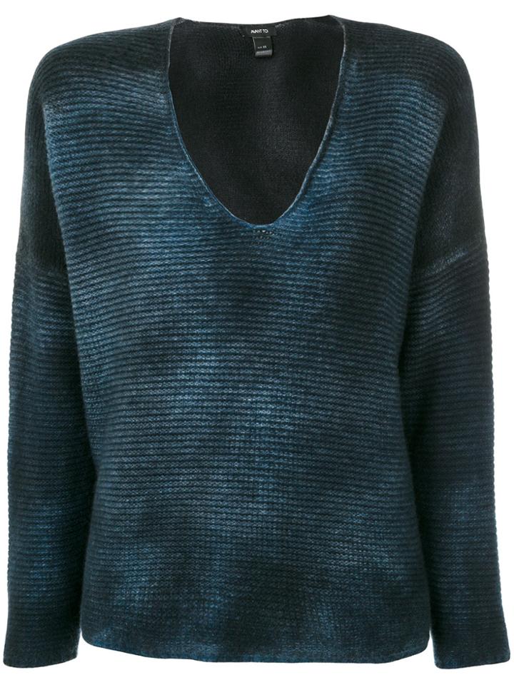 Avant Toi Wide Neck Jumper - Blue