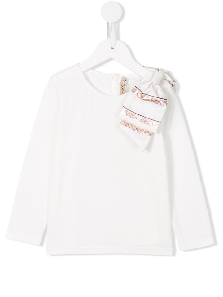 Hucklebones London Bow Detail T-shirt, Girl's, Size: 8 Yrs, Nude/neutrals