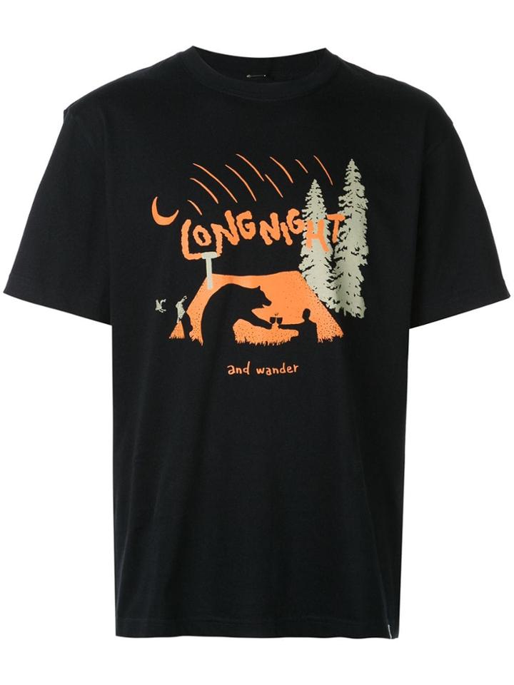 And Wander Printed Long Night T-shirt - Blue