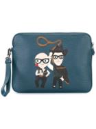 Dolce & Gabbana 'cowboys' Clutch, Men's, Blue, Calf Leather