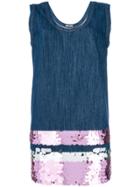 Miu Miu Sequin-embellished Denim Mini Dress - Blue