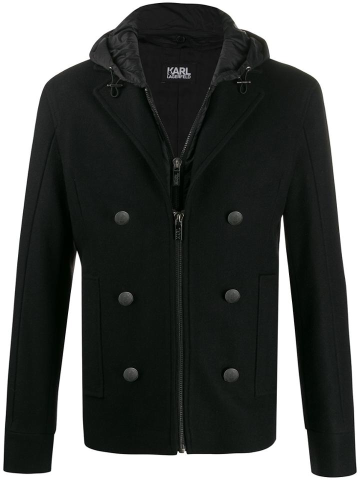 Karl Lagerfeld Button Detail Jacket - Black