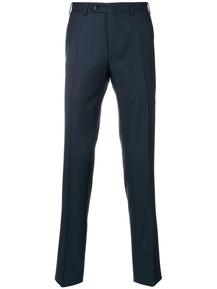 Canali Tailored Fitted Trousers - Blue