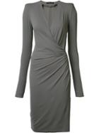 Alexandre Vauthier Wrap Effect Dress, Women's, Size: 38, Grey, Spandex/elastane/viscose