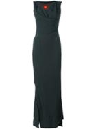 Vivienne Westwood Draped V-neck Sleeveless Dress, Women's, Size: 40, Grey, Acetate/viscose/polyester
