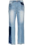 Sjyp Velvet Patch Tomboy Jeans - Blue