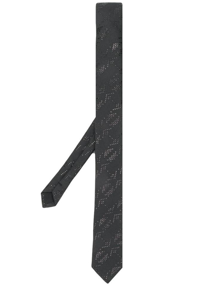 Saint Laurent Embroidered Narrow Tie - Black