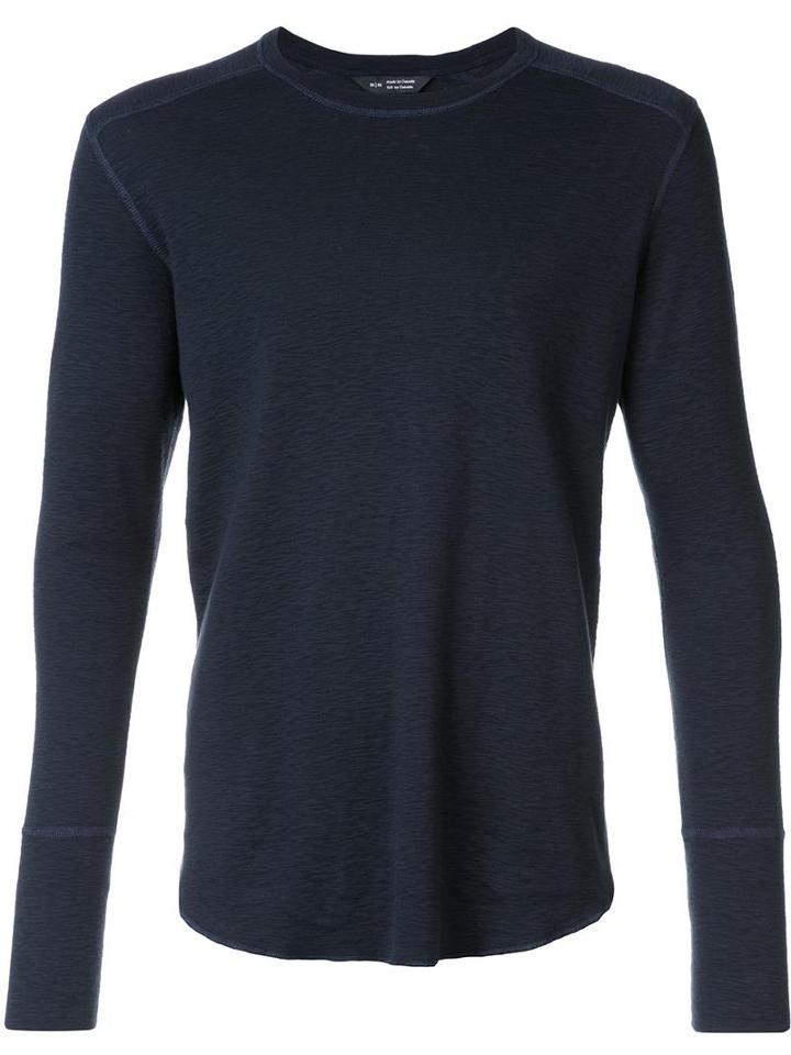 Wings+horns Longsleeved T-shirt, Men's, Size: Large, Blue, Cotton