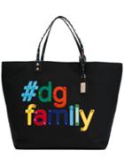 Dolce & Gabbana Beatrice Shopper Tote, Women's, Black, Cotton/leather/acrylic