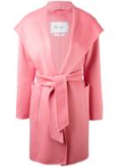 Max Mara Belted Hood Coat, Women's, Size: 44, Pink/purple, Cashmere/wool