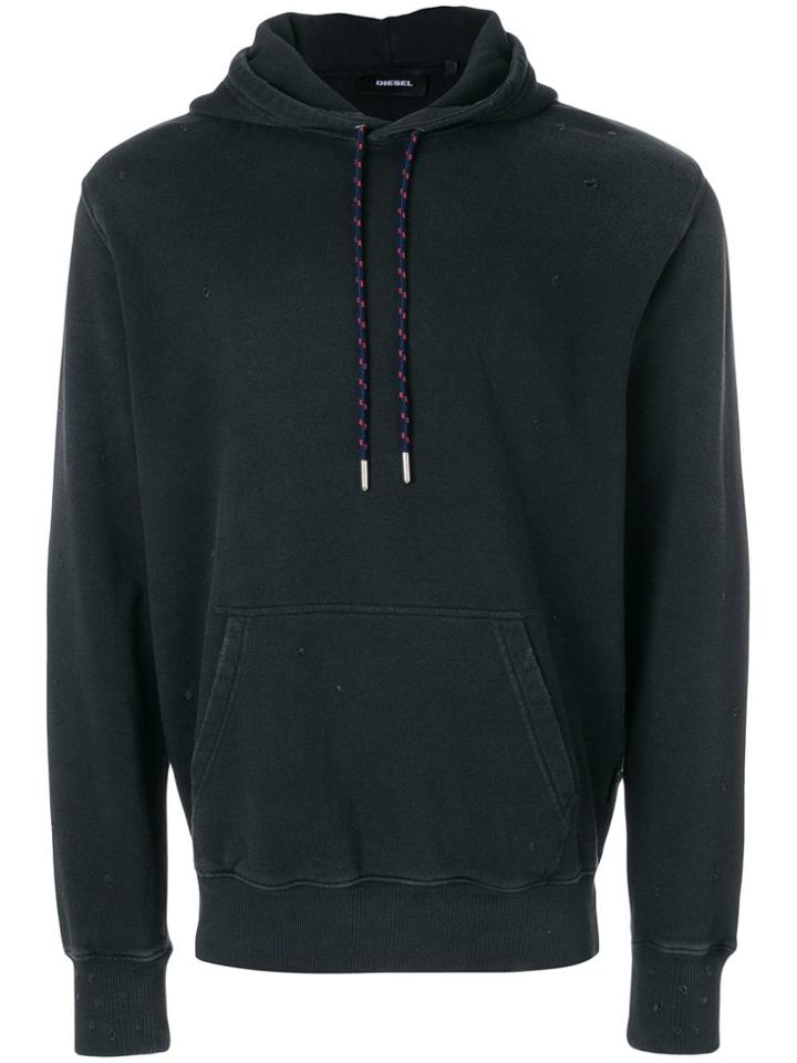 Diesel Distressed Hoody - Black