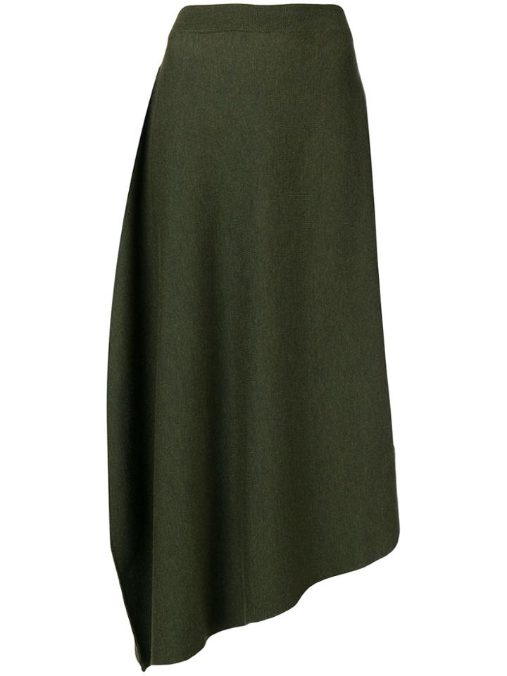 Jw Anderson High Waisted Asymmetric Skirt - Green