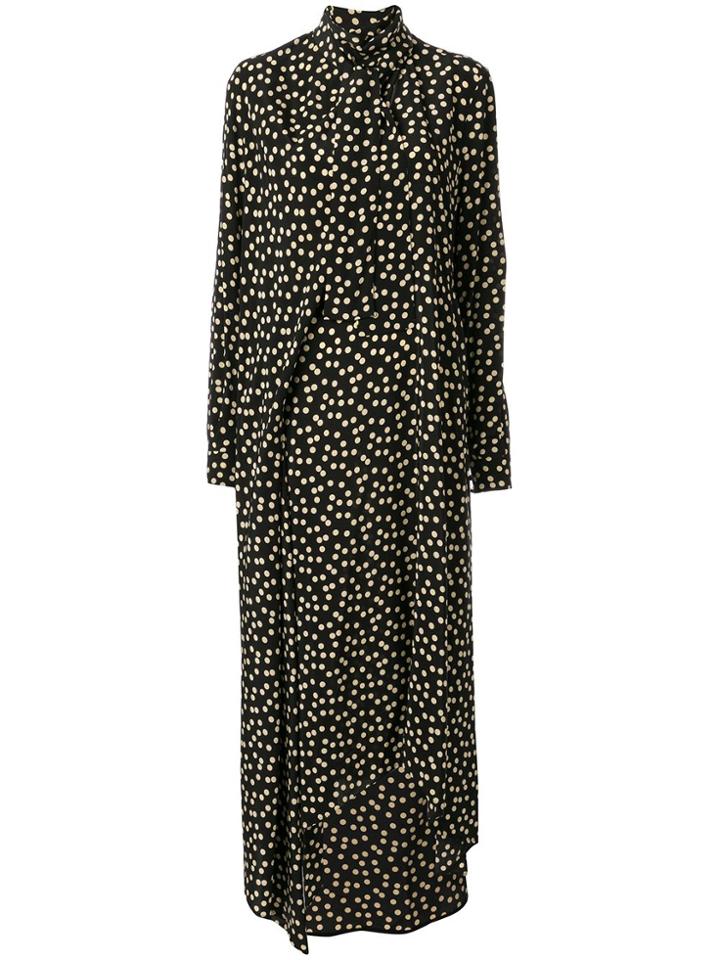 Petar Petrov Silk Polka Dot Print Dress - Black