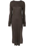 Balmain Knitted Midi Dress - Brown