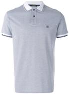 Ermenegildo Zegna Contrast Collar Polo Shirt, Men's, Size: 50, Blue, Cotton