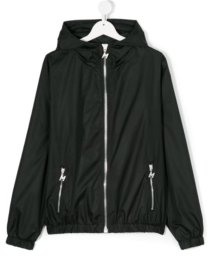 Msgm Kids Hooded Rain Jacket - Black