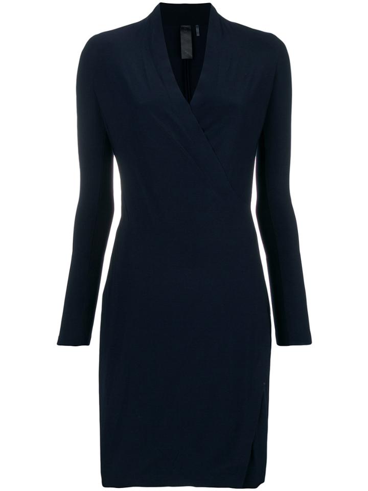 Norma Kamali V-neck Fitted Midi Dress - Blue