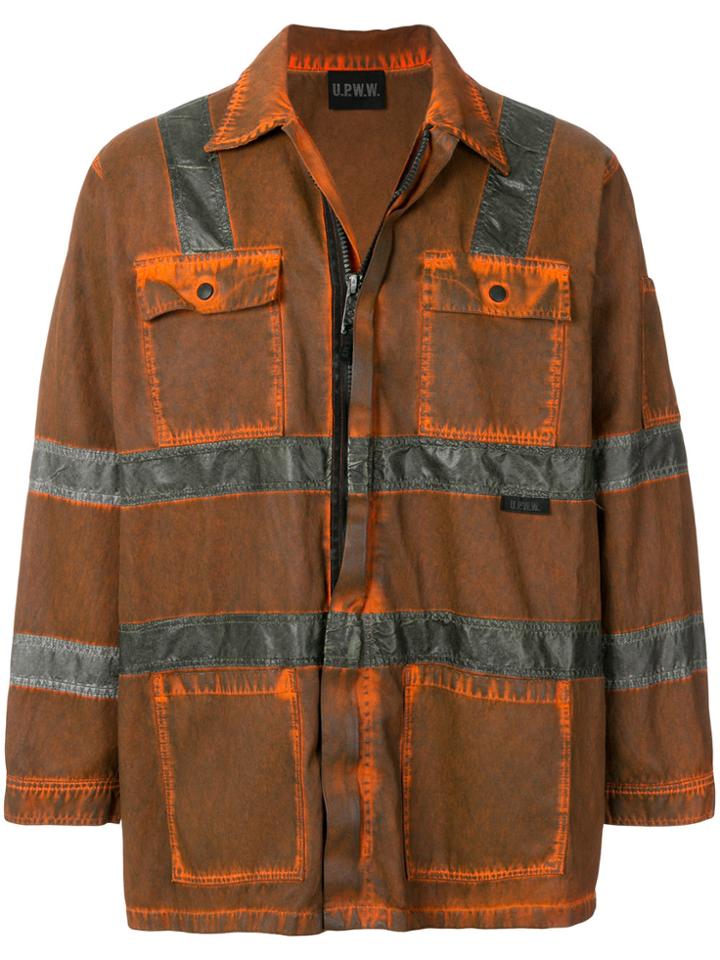 U.p.w.w. Zip Fastened Denim Jacket - Brown