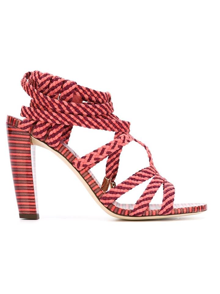 Jimmy Choo Trix Sandals, Women's, Size: 36, Red, Suede/leather