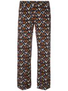 Aspesi Tile Print Cropped Trousers, Women's, Size: 40, Black, Silk