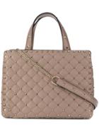 Valentino Rockstud Quilted Tote - Nude & Neutrals