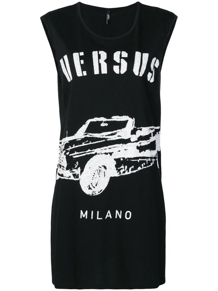 Versus Car Logo Print Tank Dress - Black