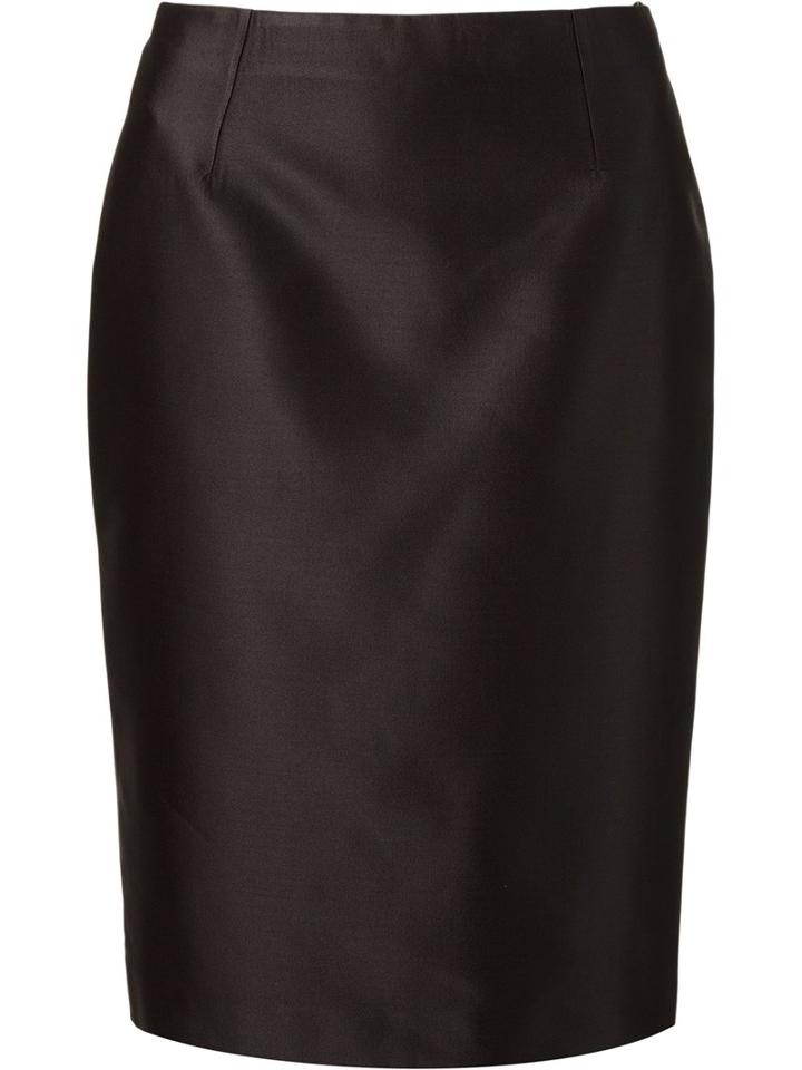 Martha Medeiros Zibeline Pensil Skirt, Women's, Size: 46, Black, Silk/acetate