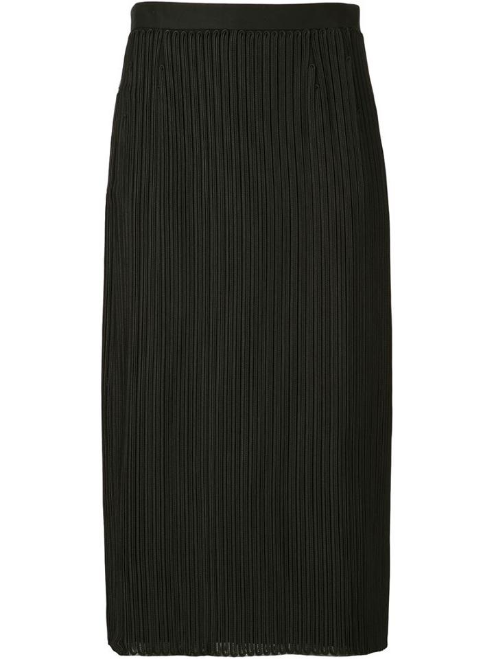 Julien David Embroidered Ribbed Skirt