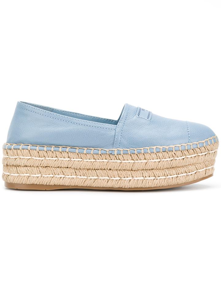 Prada Slip-on Platform Espadrilles - Blue