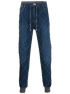 Philipp Plein Quilted Trousers - Blue