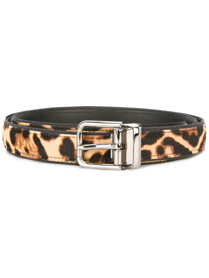 Dolce & Gabbana Leopard Print Belt - Nude & Neutrals