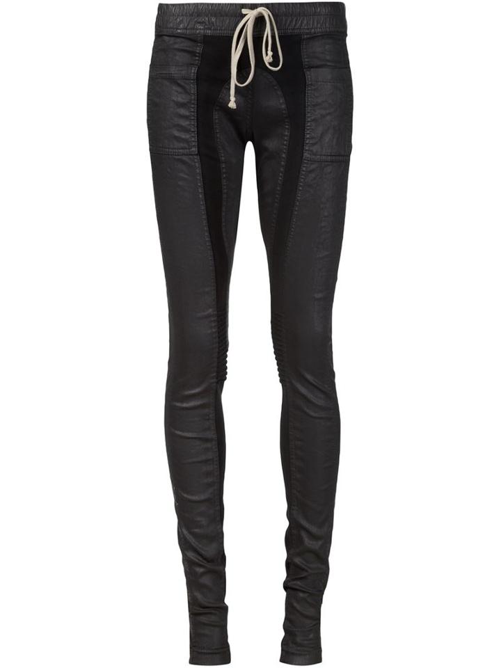 Rick Owens Drkshdw Panelled Skinny Trousers, Women's, Size: Large, Cotton/spandex/elastane