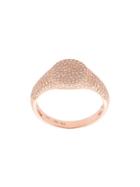 Ef Collection Diamond Signet Pinky Ring - Metallic