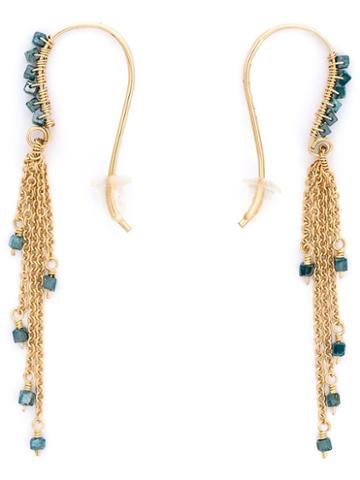 Dana Kellin Diamond Chain Earrings, Women's, Metallic