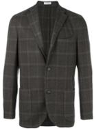 Boglioli Checked Blazer, Men's, Size: 56, Grey, Virgin Wool/cashmere/cupro