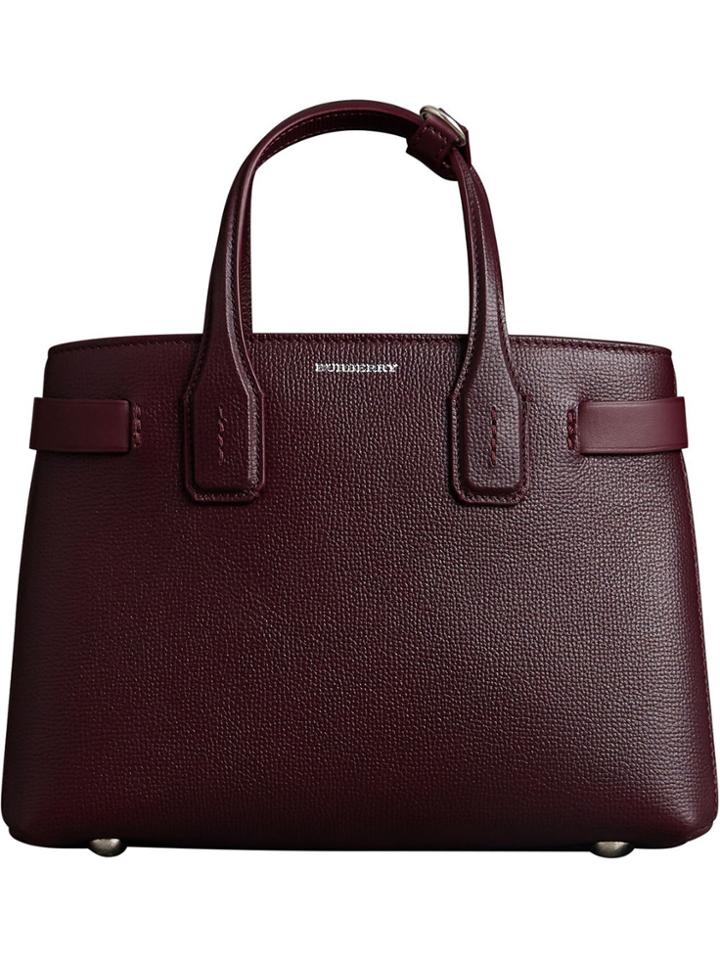 Burberry The Small Banner In Leather - Red