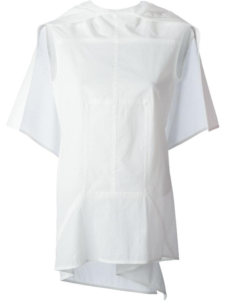Rick Owens Draped Back Top, Women's, Size: 42, White, Cotton