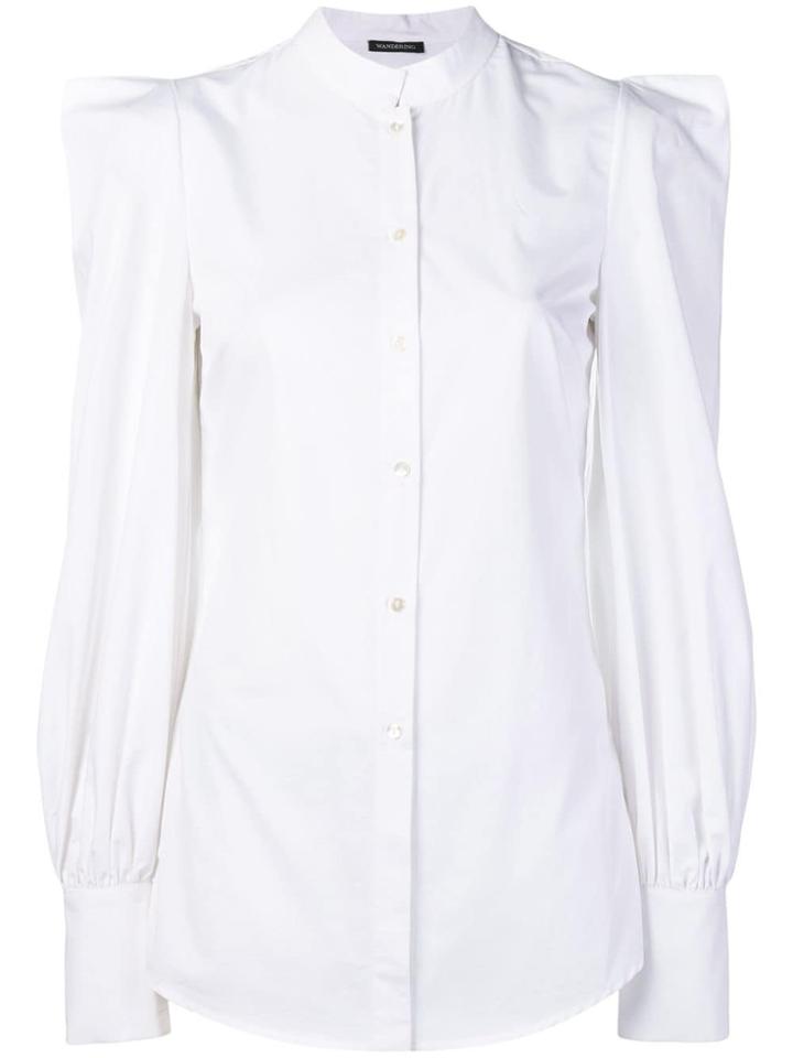 Wandering Structured Shoulder Shirt - White