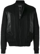 Les Hommes Perforated Panels Bomber Jacket - Black