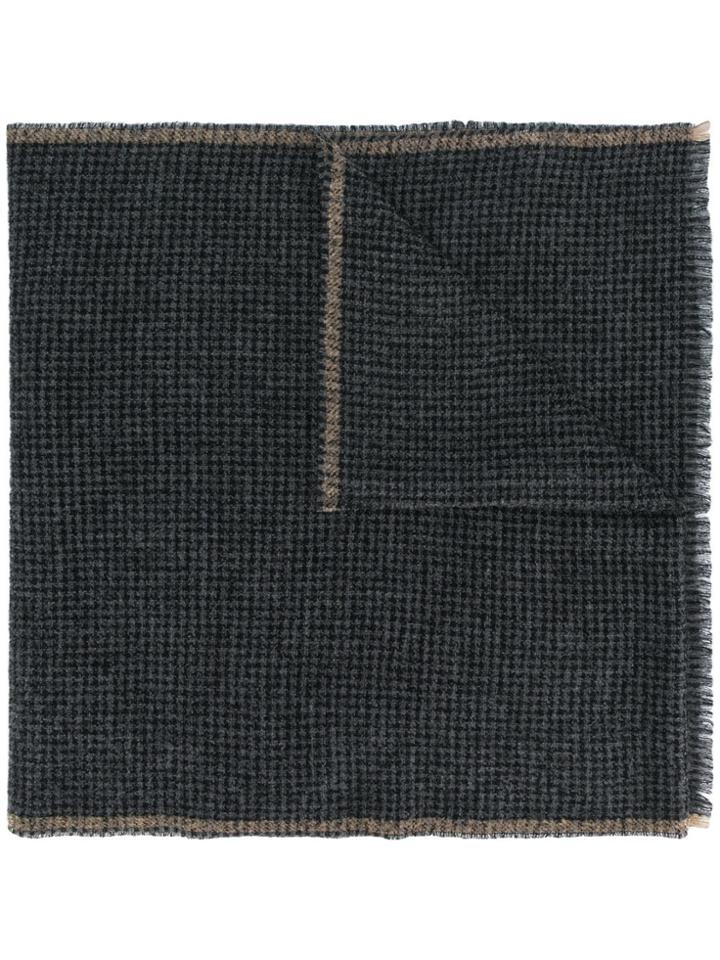 Eleventy Patterned Distressed Scarf - Grey