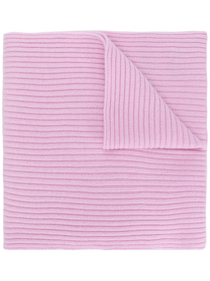 N.peal Short Ribbed Scarf - Pink & Purple