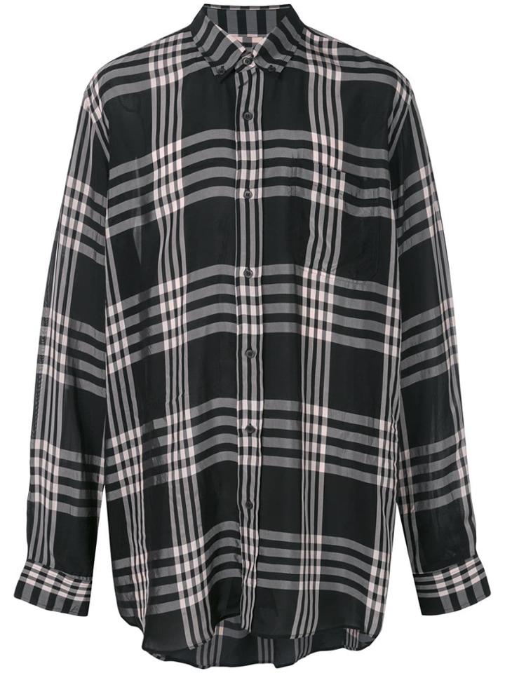 Marni Checked Oversized Shirt - Black