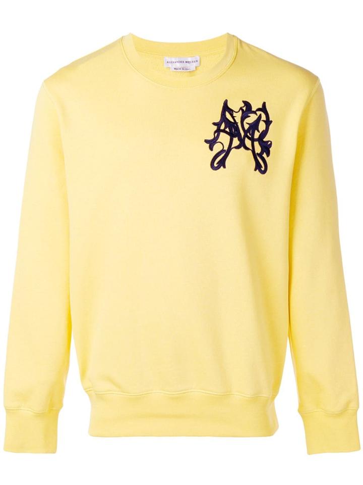 Alexander Mcqueen Embroidered Sweatshirt - Yellow