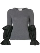 Isa Arfen Cuff Detail Sweater - Grey